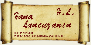 Hana Lančužanin vizit kartica